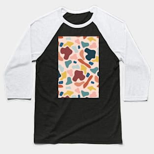 Abstract Paint Pattern Larger Scale Graphic Baseball T-Shirt